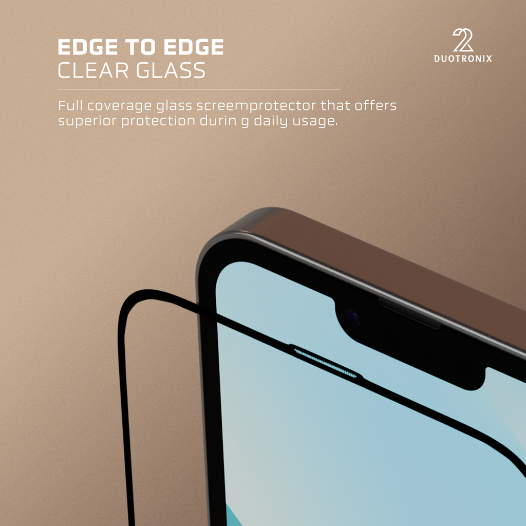 DUOTRONIX Edge to Edge Tempered Glass Screen Protector Compatible for Iphone | 9H Hardness|Easy Installation Kit For Smartphone|Military Grade Shatterproof,Full Coverage,HD Clear (Newly Launched Technology)
