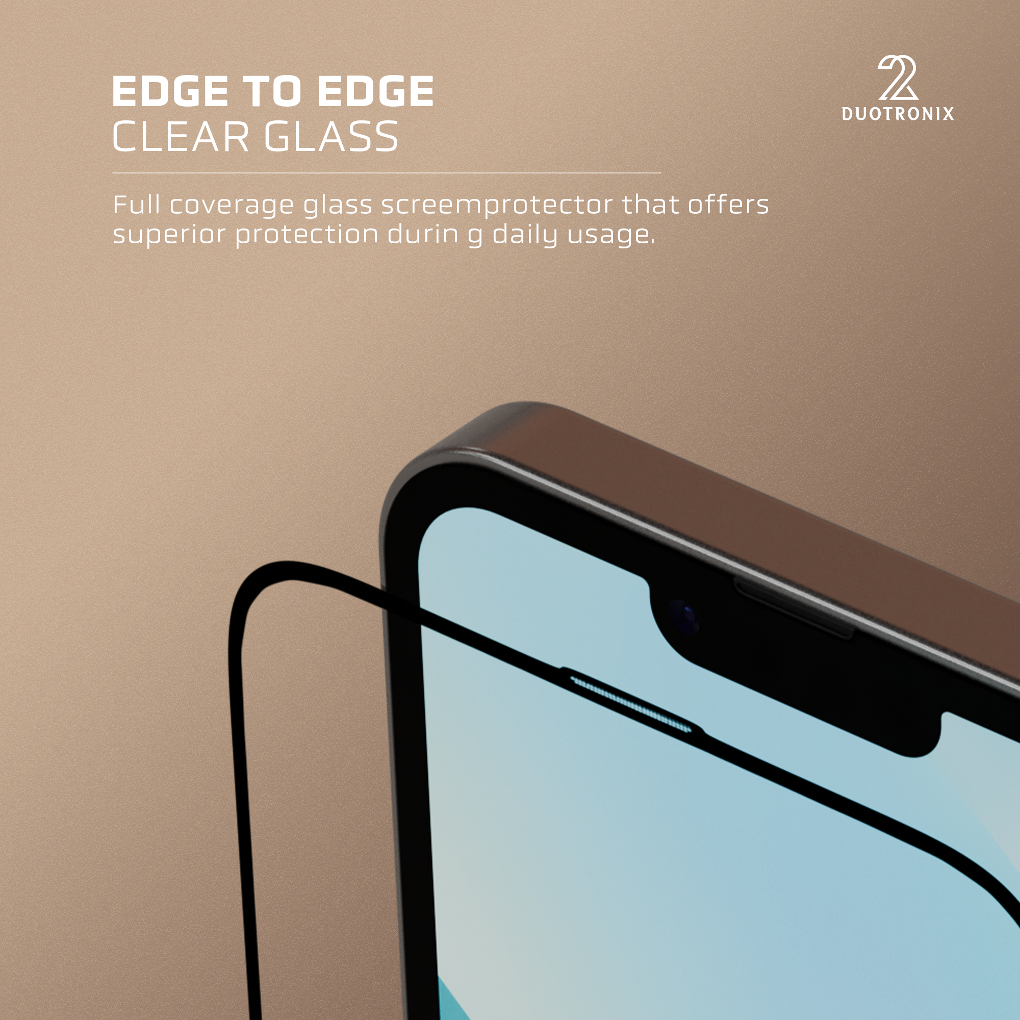 DUOTRONIX Edge to Edge Tempered Glass Screen Protector Compatible for Iphone | 9H Hardness|Easy Installation Kit For Smartphone|Military Grade Shatterproof,Full Coverage,HD Clear (Newly Launched Technology)
