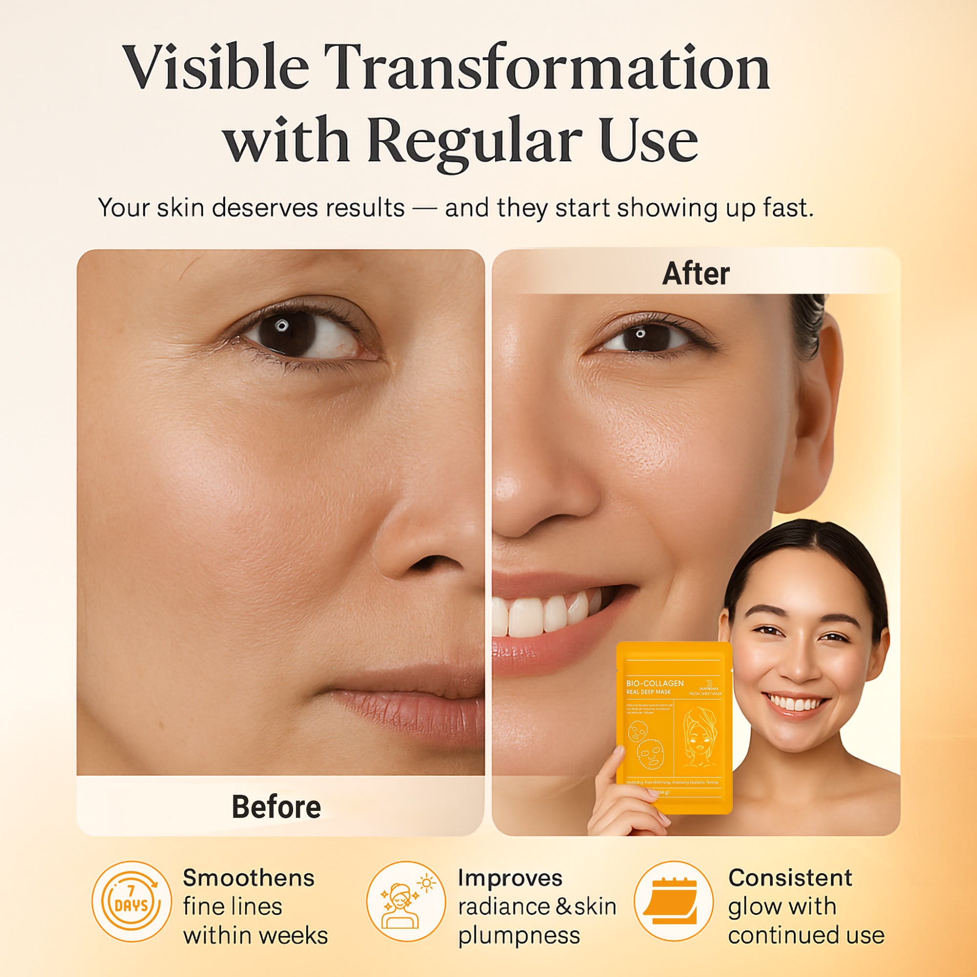Duotronix Bio Collagen Overnight Korean Glass Skin Hydrogel Face Mask | For Deep Hydration, Pigmentation, Anti-Aging & Pore Minimizing | Hyaluronic Acid, Niacinamide, Vitamin E & Centella