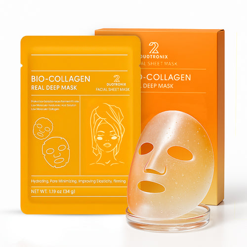 Duotronix Bio Collagen Overnight Korean Glass Skin Hydrogel Face Mask | For Deep Hydration, Pigmentation, Anti-Aging & Pore Minimizing | Hyaluronic Acid, Niacinamide, Vitamin E & Centella