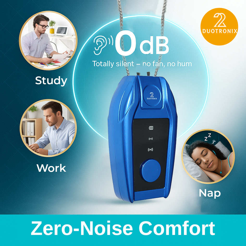 Duotronix Wearable Portable Air Purifier Necklace for Pure Air & Clean Breathing |Personal Ionizer |No Filter Needed | Ultra Quiet Air Cleaner for Travel, Office, Flights, Metro, Kids & Pets