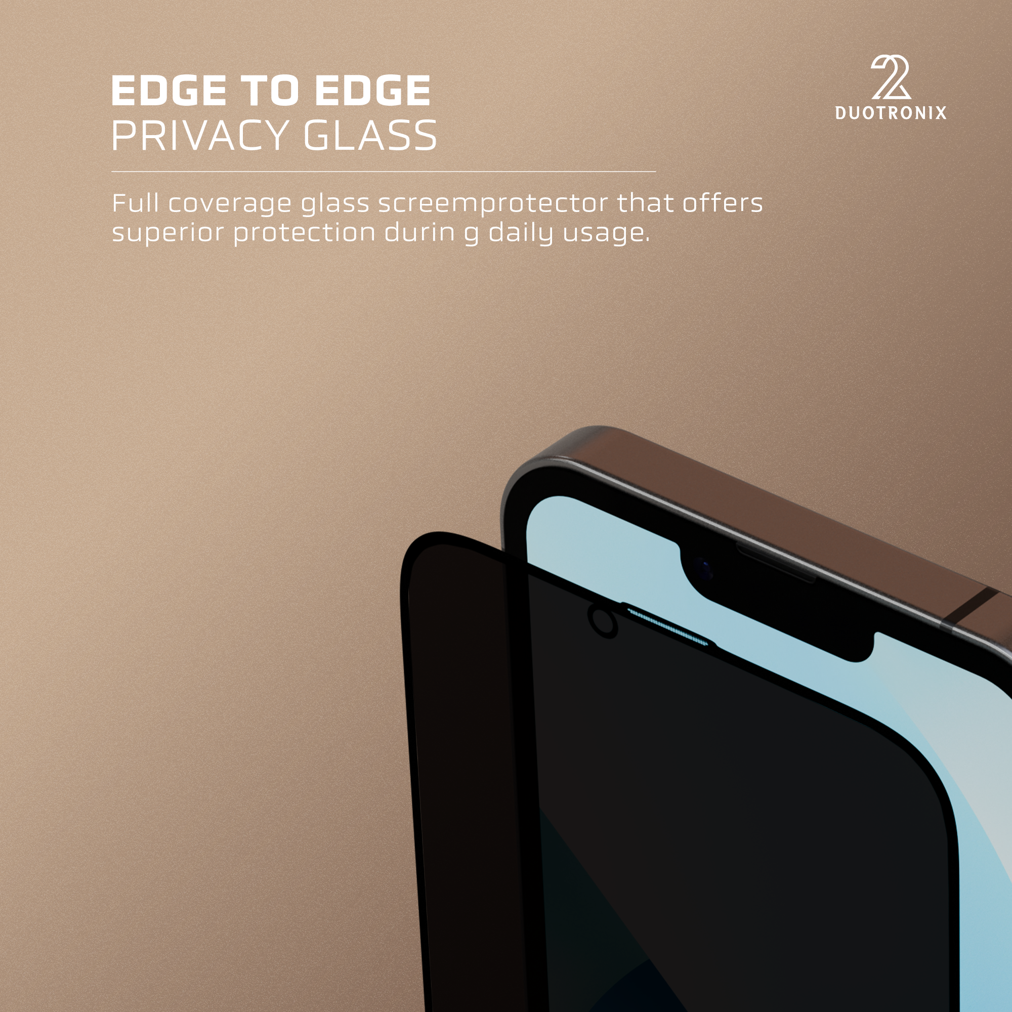 DUOTRONIX Iphone 360 Degree Privacy Tempered Glass Screen Protector |9H Hardness|Easy Installation Kit For Smartphone|Military Grade Shatterproof,Full Coverage,HD Clear (Newly Launched Technology)